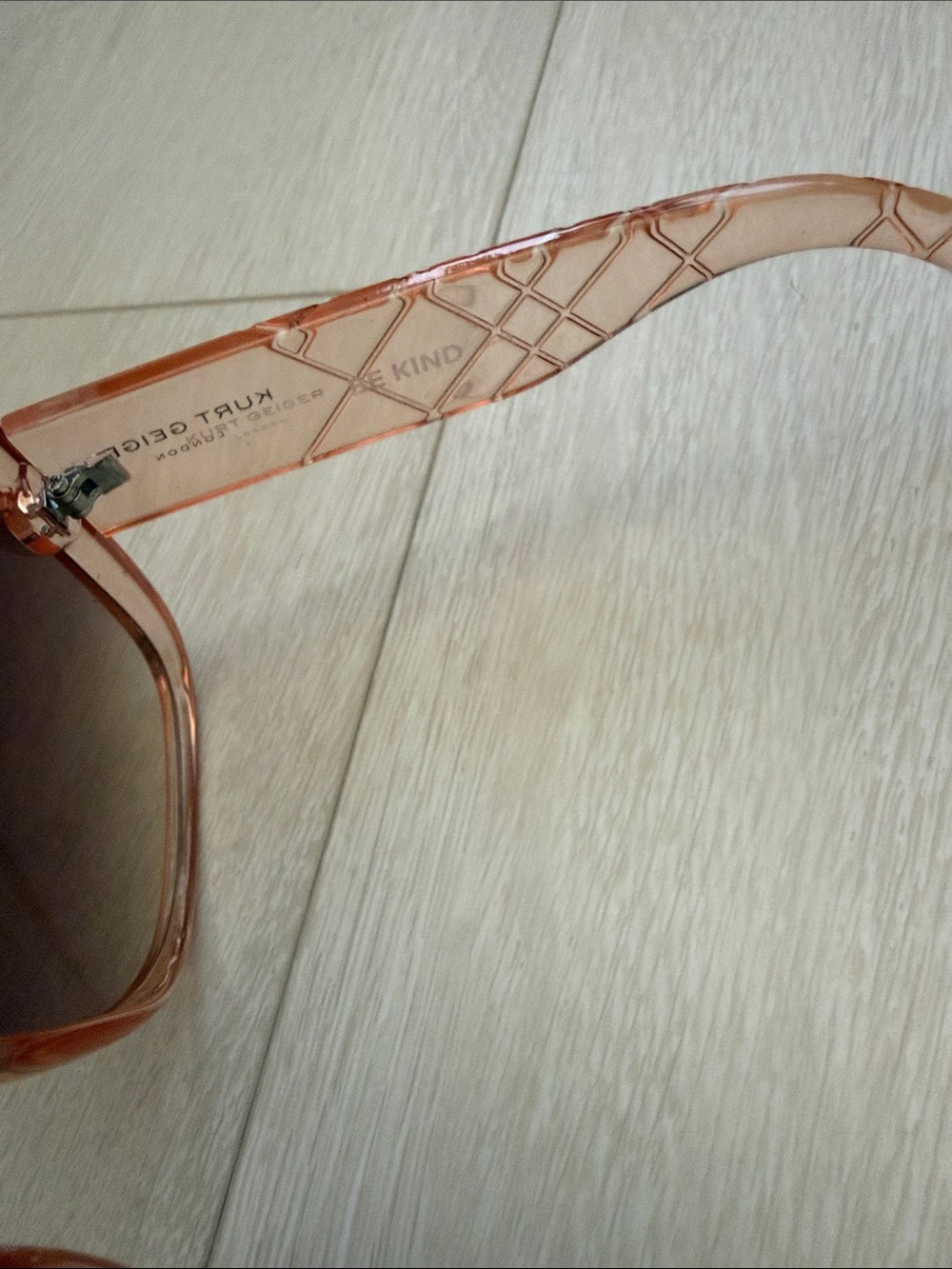 Kurt Geiger Rose Gold Square Gradient Sunglasses - Picture 7 of 11